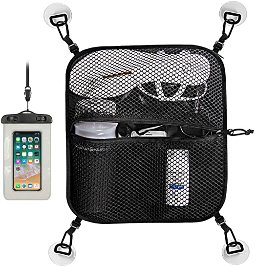 Unigear Paddleboard Deck Bag, Mesh Storage Bag Sup Accessories with 4pcs D-Ring Patches with Waterproof Phone Case