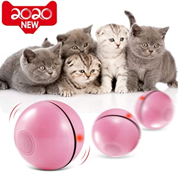 TekHome Cat Toys for Indoor Cats, Interactive Cat Toy Ball,Cat Lover Gifts for Women,Kitty Toys Automatic,USB Rechargeable Led Light Pet Toys.