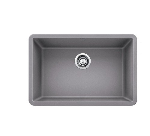 Blanco 27-27x18 522428 Precis 26-13/16" Single Bowl Silgranit Undermount Kitchen Sink Metallic Gray, 1 Grey