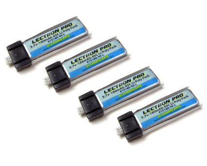 4-Pack of Lectron Pro 37 volt - 180mAh 45C Lipos for Blade mCX mCX2 mSR mSR X Nano QX Nano CPX and UMX AS3Xtra