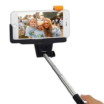 Selfie stick - THZY Self-portrait Monopod Extendable Selfie Stick with built-in Bluetooth Remote Shutter and Adjustable Grip Holder