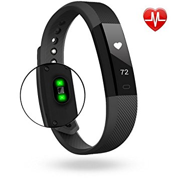 KEDA Fitness Tracker Bluetooth Notification Push Pedometer Smart Wristband (BLACK)