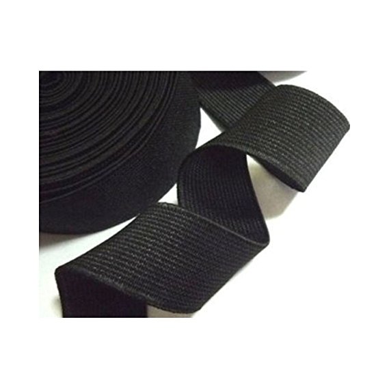 Black Elastic 25mm (1 Inch Wide) Smooth Finsh Very Durable Quality Elastic 5 Metres