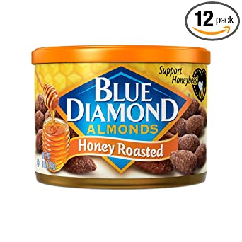 Blue Diamond Almonds, Honey Roasted, 6 Ounce (Pack of 12)