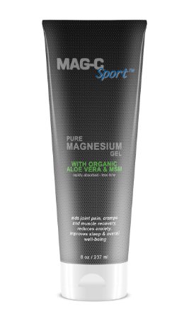 Transdermal Pure Magnesium Gel with Organic Aloe Vera and MSM for Quicker Absorption and Less Itching.
