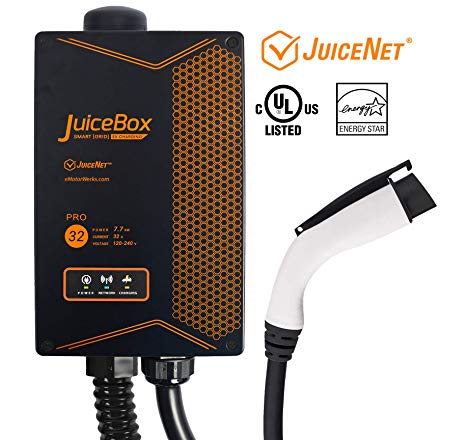 JuiceBox Pro 32 with JuiceNet: WiFi-equipped 32 Amp UL Listed Electric Vehicle Charging Station (EVSE) with 24-foot cable and NEMA 14-50 plug (32A Hardwired Charging Station)