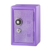 Kids Safe Bank Made of Metal with Key and Combination Lock Purple
