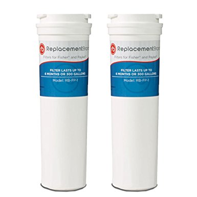 ReplacementBrand FP-1-2PK Fisher and Paykel 836848 Comparable Refrigerator Water Filter (Pack of 2)