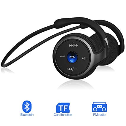 Wireless Headphones Sports Earphones with FM Function, Bluetooth 4.1 Headphones Waterproof Stereo Headsets Earbuds with Mic, Support TF Card (Up to 32G), Hands-free Calling for iPhone, Android So On