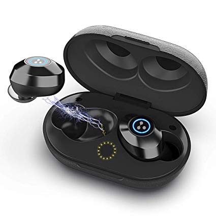 True Wireless Earbuds Syllable S105 Mini Bluetooth Earbuds V5.0 Stereo Noise Cancelling in Ear Headphones IPX7 Waterproof Sweatproof Earbuds with Mic Sports Earphones with Charging Case for Workout