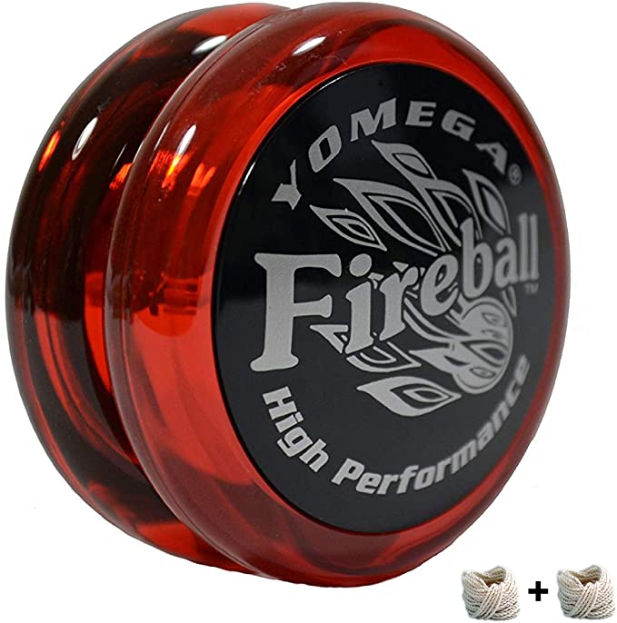 Yomega Fireball - Professional Responsive Transaxle Yoyo, Great For Kids And Beginners To Perform Like Pros   Extra 2 Strings & 3 Month Warranty (Dark Red)
