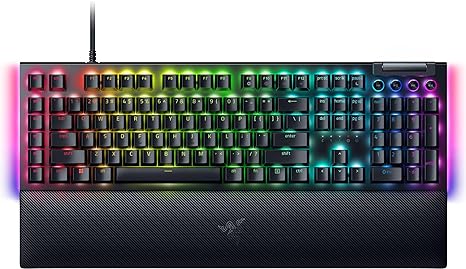 Razer BlackWidow V4 Mechanical Gaming Keyboard: Yellow Switches Linear & Silent - Chroma RGB - 6 Dedicated Macro Keys - Magnetic Wrist Rest - Doubleshot ABS Keycaps - Multi-Function Roller &Media Keys