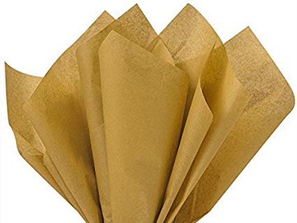 Antique Gold Tissue Paper 15 Inch X 20 Inch - 100 Sheet Pack by Premium Tissue Paper