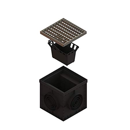 Standartpark 12 x 12 Catch Basin Galvanized Stamped Steel Grate - Partitions - and Debris Basket Package