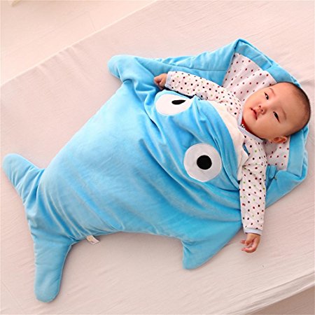 Infant Shark Sleeping Bag,Kosbon Baby Cute Blanket Used in Outdoor Stroller or Air-conditioned Room Summer/Winter Dual Use (Blue)