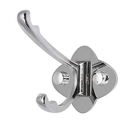 BEIYI 4 X Chrome Plated Stainless Steel Stylish Twin Robe Towel Hook (Chrome Horn Style)