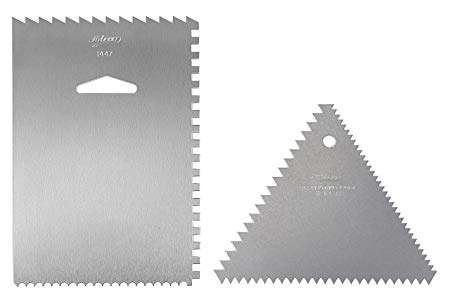 Ateco 1446 - 3 Sided Decorating Comb and 1447- 4 Sided Decorating Comb & Icing Smoother, 2 Pc Set