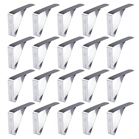 CYLAPEX Stainless Steel Tablecloth Clamps, Pack of 20 Clips