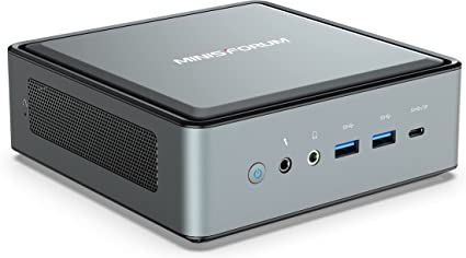 MINISFORUM HM80 Mini PC AMD Ryzen 7 4800U Desktop Computer, DDR4 16G RAM 512G SSD, HDMI/DP/USB-C 4K@60Hz Output, 2X RJ45 Port(1000/2500Mbps), 6X USB Port, WIFI6 AX200, AMD Radeon Graphics, 2X HDD Slot