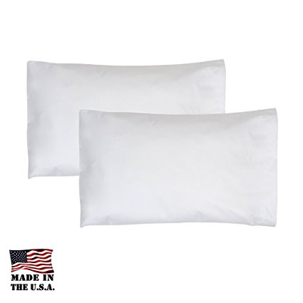 Toddler Pillowcase 13x18 - 2 Pack - White | Made In USA | Limited Edition