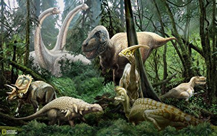 Brewster Nat Geo Kids NG94615 Pre-pasted Wall Mural Dinosaurs, 72-Inch Width x 45-Inch Height
