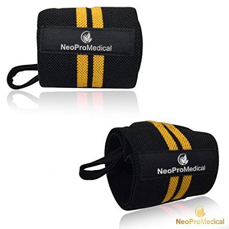Set of 2 Weight Lifting Training Wrist Straps by NeoProMedical - Support Wraps Belt Protector for Powerlifting Bodybuilding