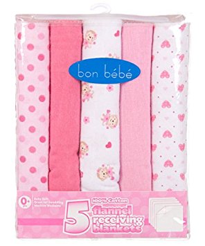 Monkey Dots Solids 5 pack Baby Receiving Blankets