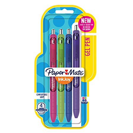 Paper Mate InkJoy Gel Pens, Medium Point, Assorted Colors, 4 Count