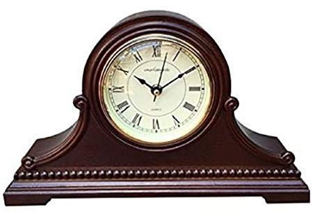 Vmarketingsite Mantel Clocks, Battery Operated, Silent Wood Table Clock with Westminster Chimes On The Hour, Solid Wooden Shelf Decorative Chiming Mantle Clock, 9" x 16" x 3"
