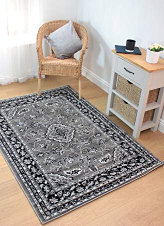 Quality Traditional Classic Grey Silver Very Large Rug, Runner (240x330cm (8'x10'10''), Grey)