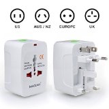 MAXAH Surge Protector All in One Universal Worldwide Travel Wall Charger AC Power AU UK US EU Plug Adapter AdaptorWith New Packing