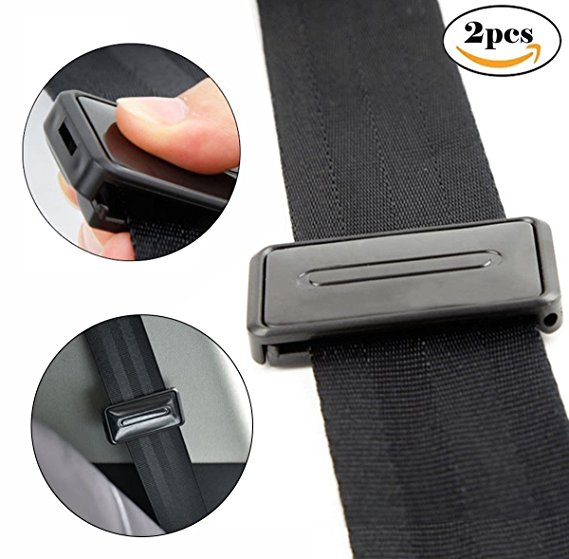 Ansblue Car Seat Belt Adjuster, Seatbelt Clips | Smart Adjust Seat Belts to Relax Shoulder Neck Give You a Comfortable and Safe Experience | 2PCS Black