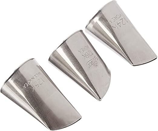 Ateco Korean Flower Tubes 124K, 125K, and 126K 3-Piece Set, Silver