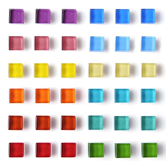DIYSELF 36 pack fridge magnets for Whiteboard magnets mini refrigerator magnets strong office magnets Colorful Cute Fun Decoration (Glass)