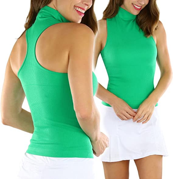 ToBeInStyle Women's Turtleneck Fullback Sleeveless Tank Top