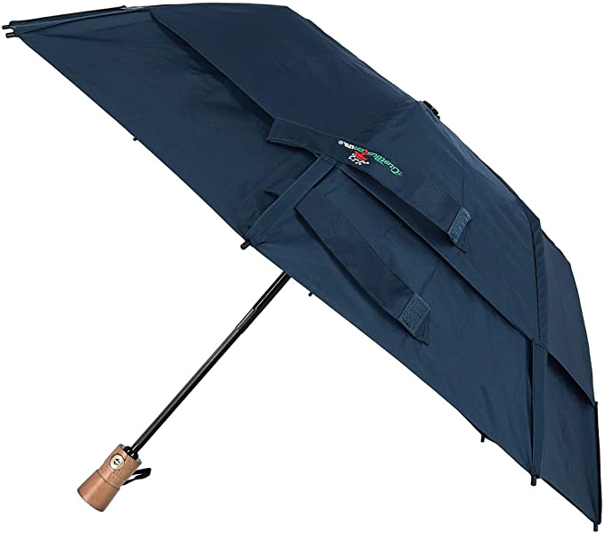 GustBuster Ltd Auto Open and Close Vented Compact Umbrella, Navy