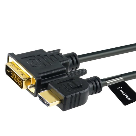 eforCity 352504 HDMI to DVI Cable M/M, 6-Feet/1.8 M, Black