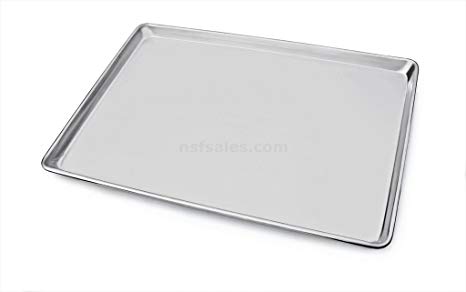 New Star Foodservice 36688 Commercial-Grade 12-Gauge Aluminum Open Bead Sheet Pan/Bun Pan, 18" L x 26" W x 1" H (Full Size)&nbsp;| Measure Oven (Recommended)