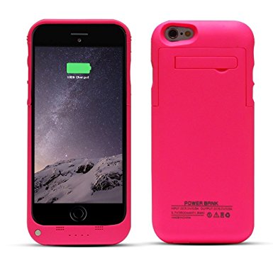 YHhao 3500mAh Portable Cell Phone Battery Charger Case Back Up Power Bank Rechargeable with Stand 4.7 Inches for iPhone 6/6s -PINK