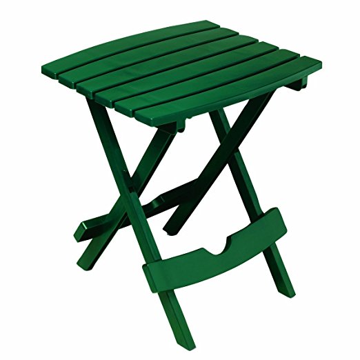 Adams Manufacturing 8500-16-3700 Plastic Quik-Fold Side Table, Hunter Green