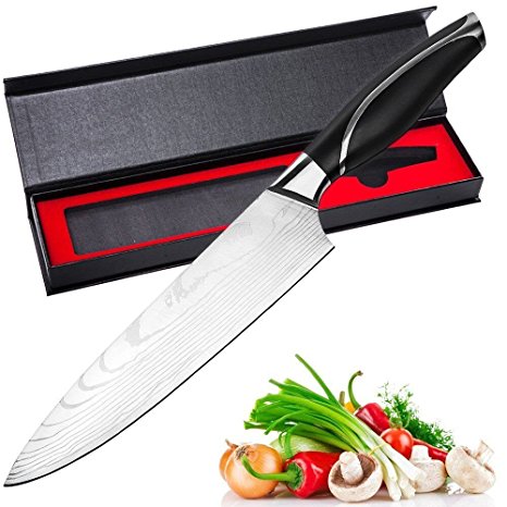 Chef Knife ,TEMEISI Chef's Knife 8 inch, Japanese High Carbon Stainless Steel Knives Damascus for Professional kitchen knife ,Ultra Sharp ,Wear Resistant, Anti Corrosion,with Ergonomics Handle