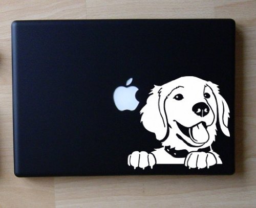 Prince the Golden Retriever - White - Decal for 13" Macbook