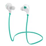 Mpow Swift Bluetooth 40 Wireless Sport Headphones Sweatproof Running Gym Exercise Bluetooth Headsets with Microphone for iPhone 6s 6s plus 6 6 plus Galaxy S6 and more Green