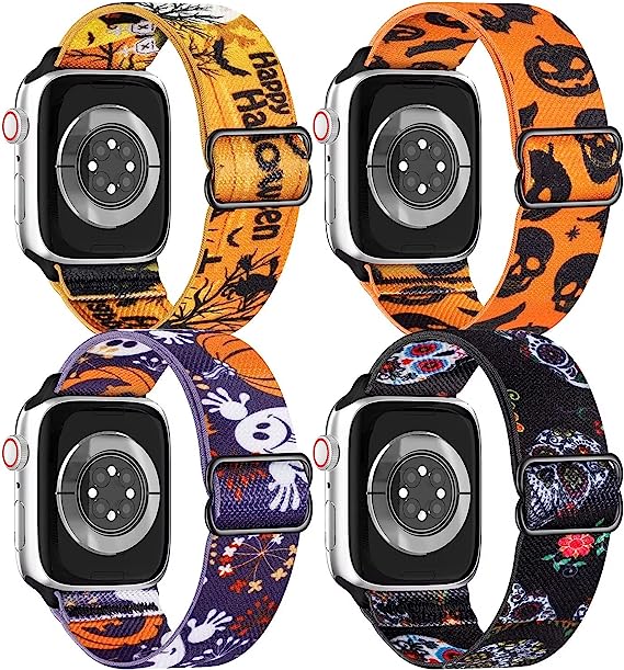 GBPOOT 5 Packs Nylon Stretch Band Compatible with Apple Watch,Adjustable Soft Sport Breathable Loop for Iwatch Series 8/7/6/5/4/3/2/1/SE