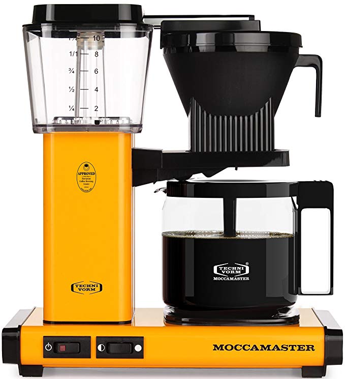 Technivorm Moccamaster KBG 59608 10-Cup Coffee Brewer with Glass Carafe, Yellow Pepper