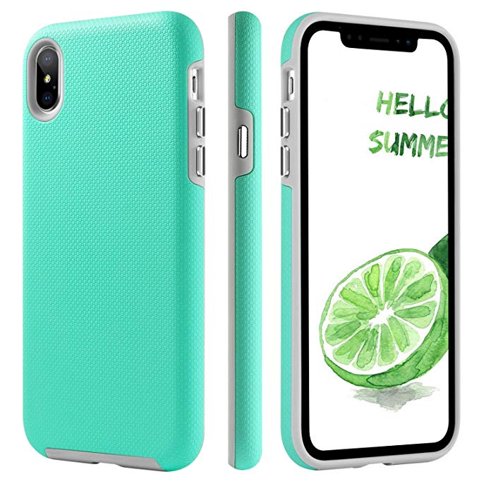 BENTOBEN Case for iPhone Xs Max, Slim 2 in 1 Hybrid Soft TPU Bumper Hard PC Cover Shockproof Anti-Scratch Rugged Durable Impact Resistant Protective Phone Cover for iPhone Xs Max 6.5’’ – Mint Green