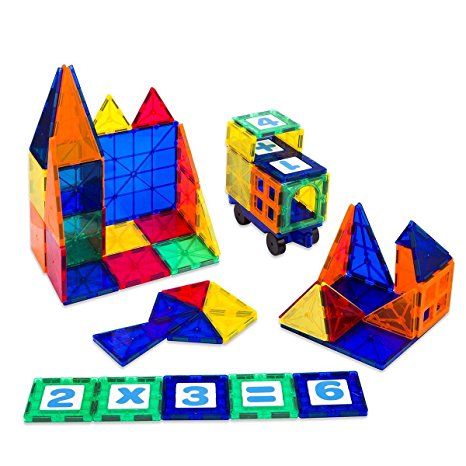 Crenova Magnetic Building Blocks Rainbow Set Learning Educational Toy 69pcs, Great Children Gift Toys   Storage Bag