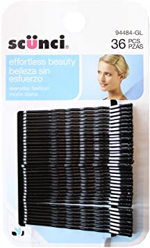 Scunci 36 Pieces No Ouch Pins Bobby Pins Hair Clips Black