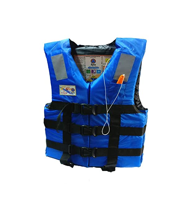 Star Polyester Safety Adult's Life Jacket, Life Saving Jacket for Swimming Guard, Drifting Boating, PFD Type III, Weight Capacity Upto 120kg (Universal Size, Blue)
