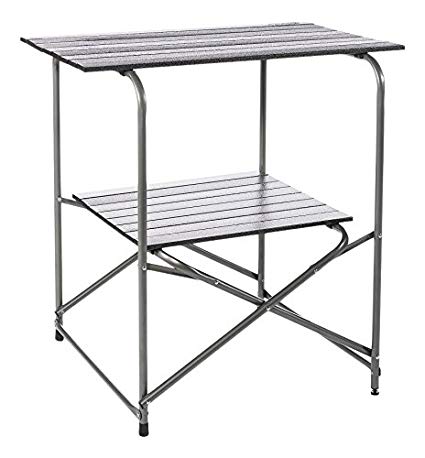 Kamp-Rite 2 Tier Kwik Prep Table, Silver